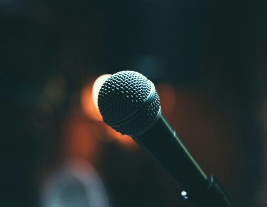 The image of the microphone at the stage