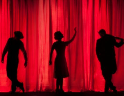 The image of the theatre stage with shadows
